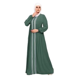 عبايه 2 قطعة الخامة رويال كريب بحزام  , موديل 333 , مينت غامق