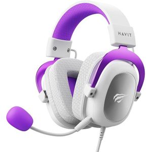 Havit Headphone H2002d Purple, Gamer, with Microphone, 53mm Speaker, 3.5mm Plug: Compatible with XBOX ONE and PS4, HAVIT, HV-H2002d Color Purple and White, Wired, One Size