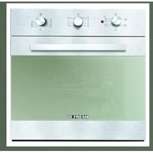 Fresh فرن 60 سم بطبق من الفولاذ المقاوم للصدأ غاز/كهربائي، موديل GEOFR60CMS مع مقلاة هوائية 9651