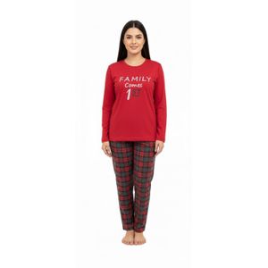 Jet Women’s Winter Pajama Set – Soft and Warm Milton Fabric-Red