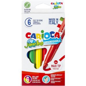 Carioca Jumbo 6 Colors Felt Tip Pens Washable