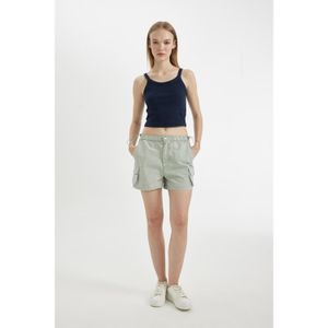 Defacto Coool 100% Cotton Regular Fit Regular Waist Cropped Leg Gabardinee Shorts