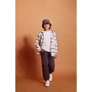 Defacto طقم اولادي قميص كاروهات وبنطلون قصة عادية - قطعتين