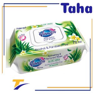 Viona Tag عرض طه  مناديل مبللة برائحة الصبار، ٧٢ منديل فائق النعومة