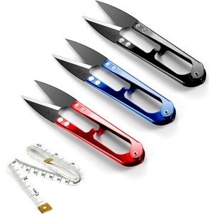 3Pcs U Sewing Scissors Clippers,Thread Nippers Mini Cross Stitch Sewing Scissors Craft Clipper, Great for Stitch, Craft & DIY SuppliesRandom Colour