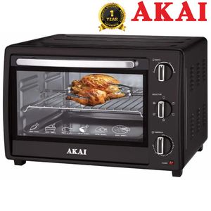 AKAI فرن كهربائي أكاي – 45 لتر – 2200 وات – مزود بشواية وتايمر – توزيع حرارة متساوٍ – موديل AK-45LT – ضمان سنة