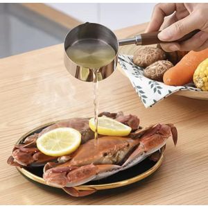 304 Stainless Steel Jug with Bamboo Handle, 300ml
