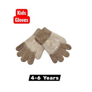 قفازات للأطفال مناسبة لأعمار 4-6 سنوات، صوف ناعم دافئ مستورد