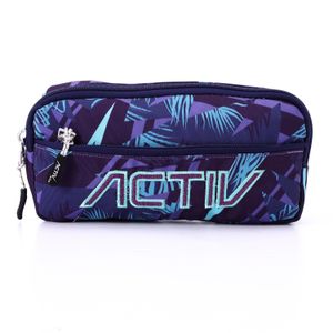 Activ Self Pattern Kids Textile Pencil Case - Purple & Navy Blue