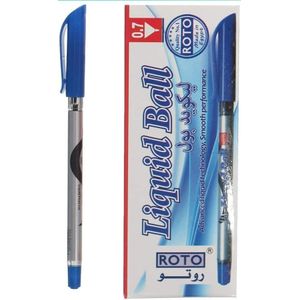 Noon Roto Liquid Ballpoint Pen, 0.7 mm, Blue - Pack of 12. Suitable for all office and school projects. Features a watercolor effect when mixed with water and a brush. Great for customers, easy to use, and good quality.