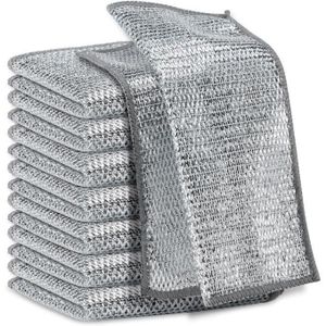 Multi-purpose cleaning cloths, dishwashing cloths with magnifying wires for wet and dry cleaning of metals, kitchenware, and dishes