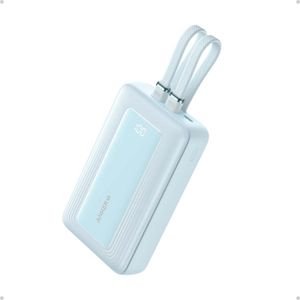 Anker 20000 mAh Power Bank, 20,000mAh 30W Max Fast Portable Charger with Built-in USB-C and MFi Certified Lightning Cables, USB-C&A, Battery Pack for iPhone 17/16/15/14 Series, MacBook, Galaxy Blue