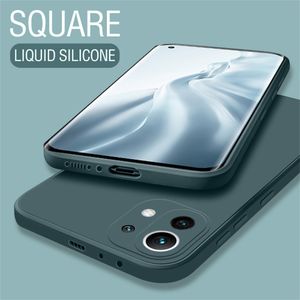 Original Square Liquid Silicone Case for Xiaomi Mi 11 11T 11X Pro Ultra  Lite NE 5G