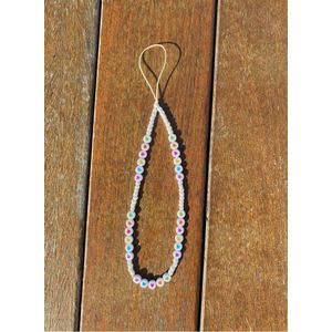 EvancyStore Handmade Mobile chain White with multicoloerd hearts