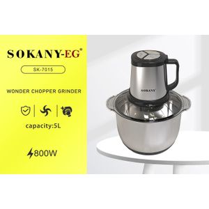 6.5L Large Capacity 1500W Electric Food Processor Chopper Three Speeds  Stainless Steel Vegetables Meat Grinder Mincer