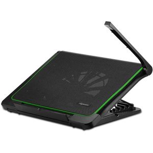 CHIROPTER Wesdar K-8288F Laptop Cooling Pad Cooler Stand With LED light Lamp - 1* 20cm BIG Fans - Metal mesh panel - 3* USB 2.0-12 to 17 Inch Black