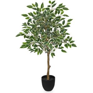 Oairse Artificial Ficus Tree 90cm Tall Faux Ficus Plant with Silk Leaves, Artificial Plants Indoor Lifelike Fake House Plant for Home Office Decor Living Room Bedroom Balcony Corner Outdoor Decoration