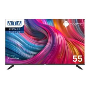ATA شاشة أي تي إيه 55 بوصة سمارت 4K UHD بدون إطار موديل ATA55ULS