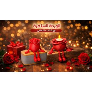عرض خاص/ خصم 20% وردة الحب و وردة الشموع – قطعة ديكور ثلاثية الأبعاد تنبض بالأناقة والرومانسية