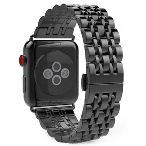 Band For Apple Watch Ultra Band 49mm 45mm 44mm 42mm 41mm 40mm 38mm, Metal Stainless Steel Strap for iwatch Series 8 Ultra 7 6 5 4 3 2 1 Se (, 42MM/44MM/45MM/49MM), unisex-adult - Black
