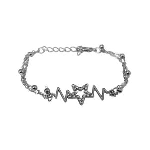 3Diamonds Stainless Steel Bracelet with Star Pendent for Women - Silver