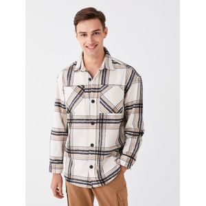 LC Waikiki Relaxed Fit Long Sleeve Plaid Men's Flannel Shirt Jacket
