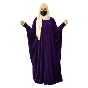 عباية الخامة كريب رويال مكون من 1 قطعة موديل 7009 , بنفسجي غامق