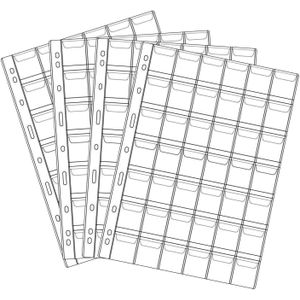 5 Sheets * 42 Pockets Plastic Coin Collector Binder for Collecting Coins 42 Pockets 2.5 * 2.5 cm Coin Collector Holder for Coin Collectors
