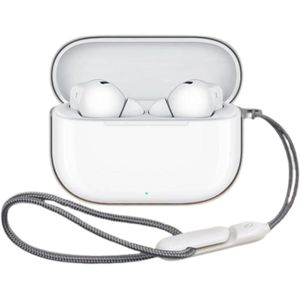 جراب حماية شفاف من مادة  لسماعات هواوي فري بودز SE4 ANC، مقاوم للاصفرار والصدمات، مزود بسلسلة مفاتيح وحبل تعليق - شفاف