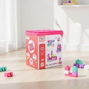 General Blocks World Building Set – 120 Colorful Educational Pieces for Children Ages 3 and Up – A Building Toy to Develop Creativity and Imagination – Made of Durable ABS Plastic with a Storage Box – An Ideal Gift for Boys and Girls