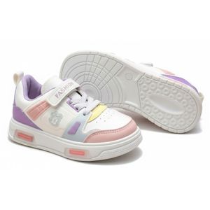 سنيكر أطفالي مريح بتصميم مرح, نعل متين وخفيف مع بطانة مريحة، حزام سهل للارتداء اليومي نعل مضئ 