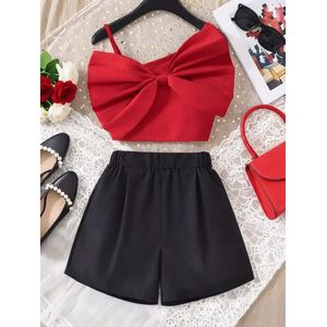 Chic Bow Top & Shorts Set