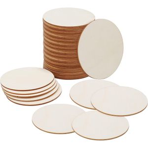 عبوة من 50 قرصًا من الخشب الخام - شرائح خشبية بطول 10 سم وسماكة 2 مم - جذوع خشبية طبيعية لتزيين منزلك، وهواياتك، وصنع الملصقات، وقواعد الأكواب، والحلي، والأعمال اليدوية