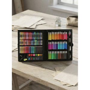 Piece Deluxe Art Set for Kids - Comprehensive Drawing and Painting Kit Including Markers, Crayons, Oil Pastels, Colored Pencils, Watercolors, and Stationery Accessories for Young Artist