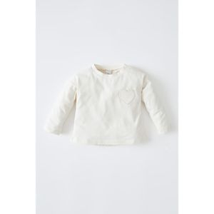 Defacto Baby Girl Kalp Pocketed Cotton Long Sleeve T-Shirt