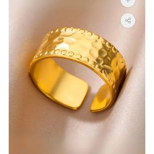 Free Size Gold Plated Stainless Steel Ring Branch