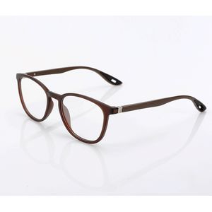 نظارة نظر بفريم بلاستيك للجنسين - عدسات بيضوية انيقة - بني