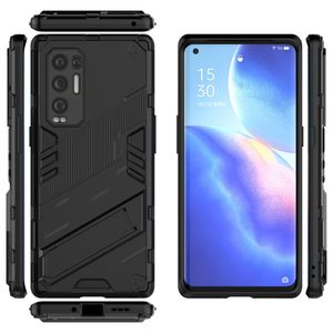 OPPO Find X3 Neo 5G / OPPO Reno 5 Pro Plus 5G Case Cover – New Punk Shockproof Heavy-Duty Protective Cover with Built-in Kickstand, Rugged and Durable Design (Black)