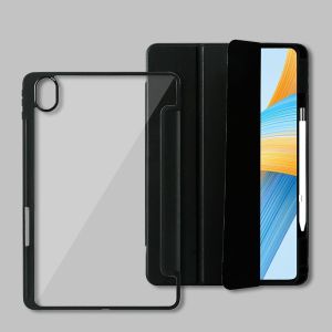 Tri-fold Smart Tablet Protective Case Compatible with Huawei MatePad 11.5-inch 2023, with Pen Holder, Slim Transparent Back Cover, Shockproof