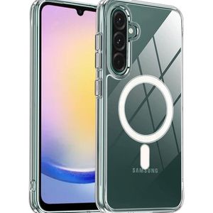 جراب شفاف لهاتف سامسونج جالاكسي A36 وسامسونج جالاكسي A56 (متوافق مع ماج سيف) (مغناطيس قوي) (لا يصفر) جراب هاتف مغناطيسي رفيع وخفيف الوزن ومتين