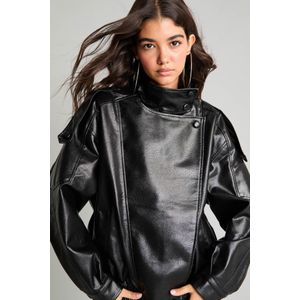 Defacto Dad Fit Faux Leather Faux Leather Jacket
