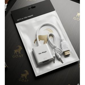 Star Magic HDTV to VGA Adapter with Audio Cable - White