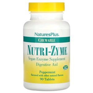 Natures Plus Nutri-Zyme Chewable Peppermint 90 Tablets Herbal Antioxidant Supplement