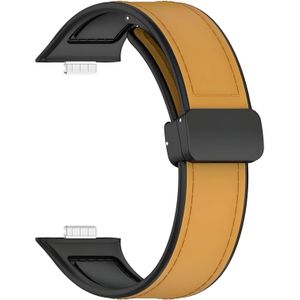 سوار ساعة مغناطيسي من السيليكون الناعم بطبقة علوية من الجلد المنسوج بقفل مغناطيسي متوافق مع ساعة هواوي فيت 3 للرجال والنساء من نيكست ستور