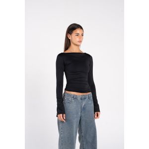 OUTDATED Wide Shoulder Flared Sleeve - Black