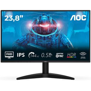 Aoc شاشة ألعاب A O C 24B36X مقاس 24 بوصة FHD – لوحة IPS – معدل تحديث 144Hz – زمن استجابة 0.5ms MPRT – Adaptive Sync – HDR10 – دقة 1080*1920 – HDMI 1.4 و DisplayPort 1.4 – أسود