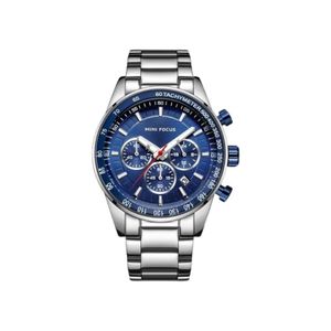 MINI FOCUS ميني فوكوس ساعة يد رجالية كاجوال - لون فضي - خامة استانلس ستيل - عدادات - MF0187G