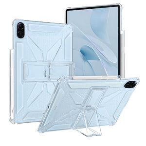 Transparent Stand Case for Huawei MatePad SE 11 inch 2024 Tablet Shockproof, Thin Slim Lightweight Anti-Yellowing Bumper, Kickstand Cover, with Pencil Holder - Clear