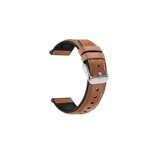 سوار سيليكون جلدي مقاس 22 مم متوافق مع سوار مقاس 22 مم لساعة CMF Watch Pro/CMF Watch Pro 2 - (السوار فقط) أساور ذكية... مشبك فضي بلون الجمل