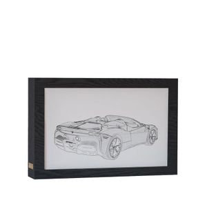 Art Mood HOME Natural Wood 2 In 1 Photo Lighting Frame - Ferrari Sf90 Spider 20Cm X 15Cm Black Frame